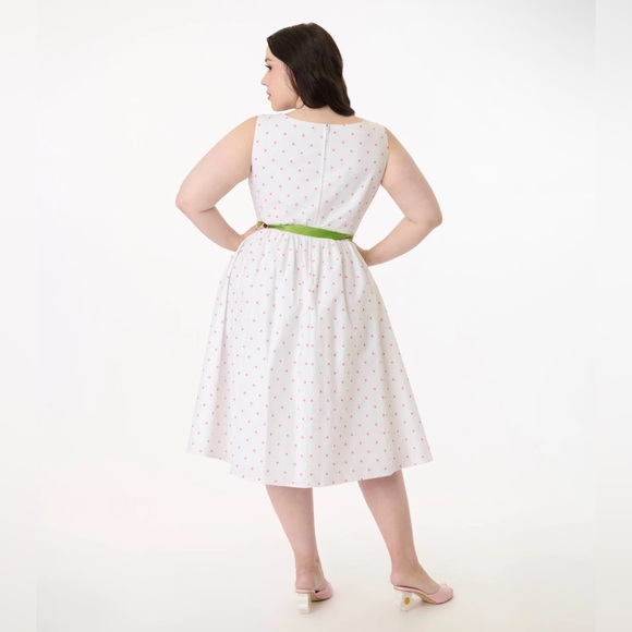 Unique Vintage Smak Parlour Pink Pin Dot Tulip Sleeveless Swing Dress, 1x, NWT! - Picture 11 of 16